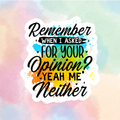 I Didn't Ask Your Opinion